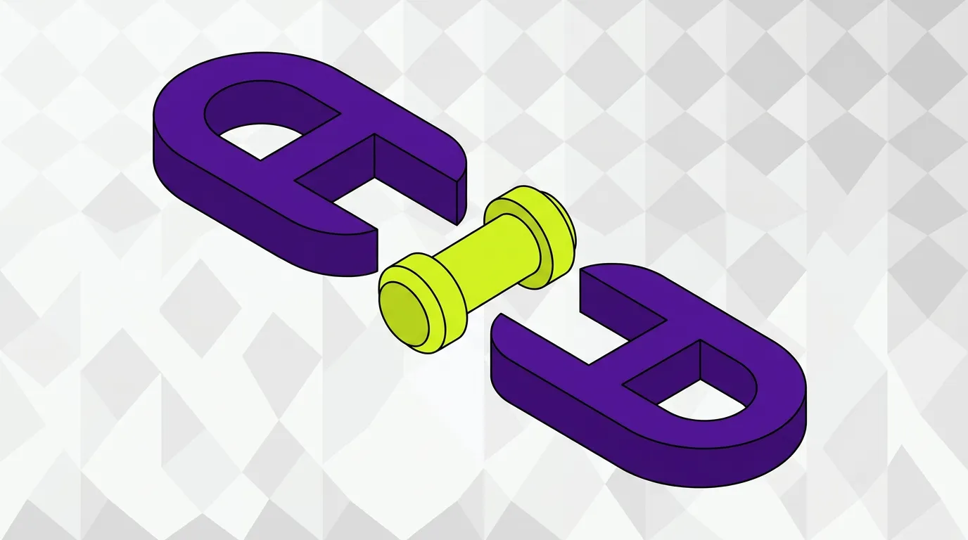 Metal anchor chain link symbolizing preventing AI hallucinations through strong grounding in factual data