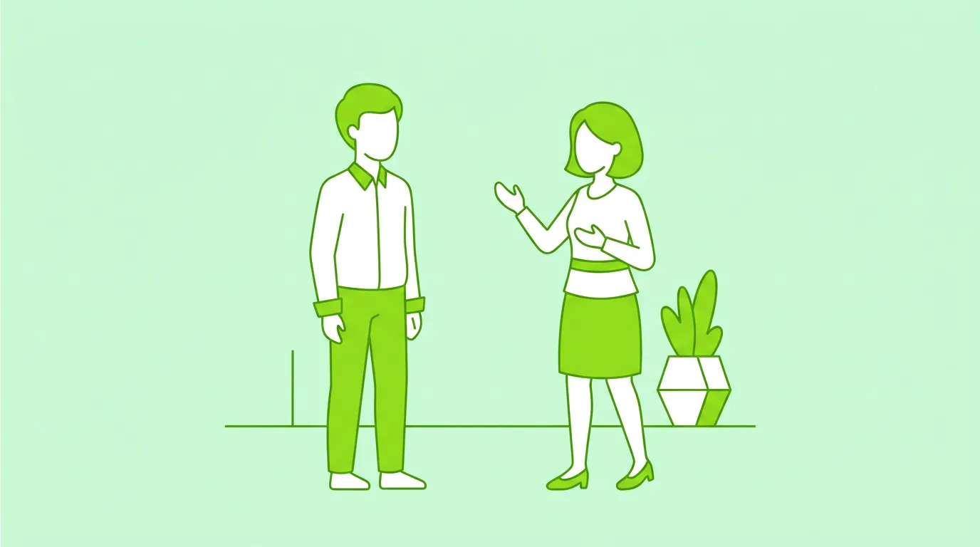 Twee personen in gesprek tijdens franse lessen, vectorillustratie met gebarentaal